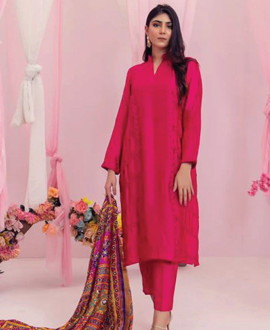 Anita by SARAH Z 3-piece pure silk formal dress with embroidered dupatta